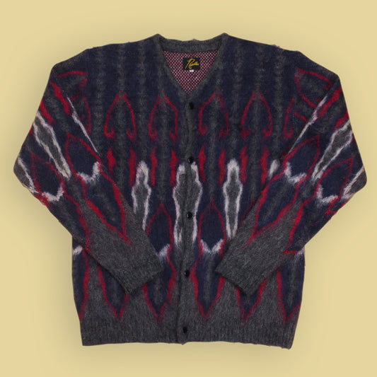 Needles Psychedelic Intarsia Knit Mohair Cardigan