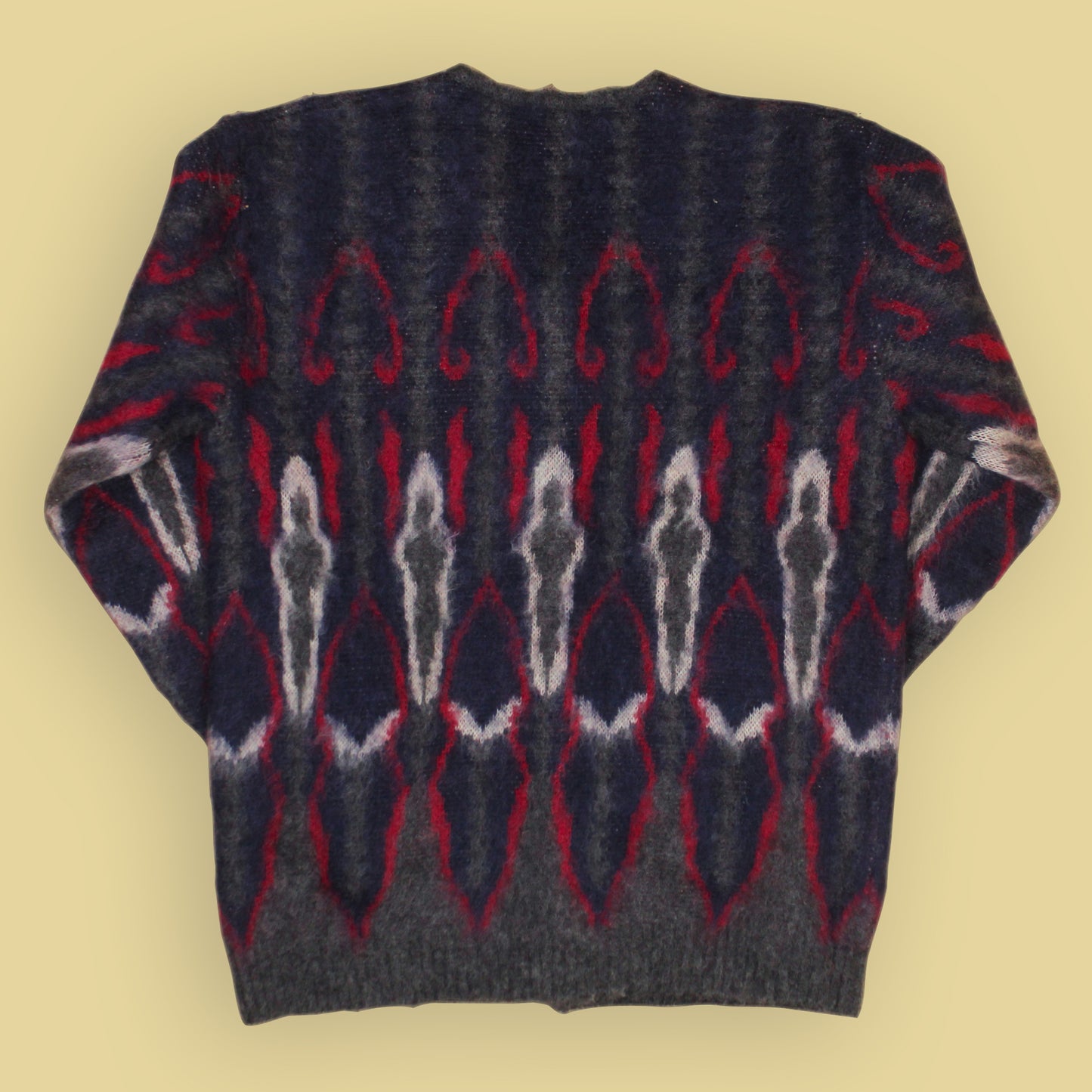 Needles Psychedelic Intarsia Knit Mohair Cardigan
