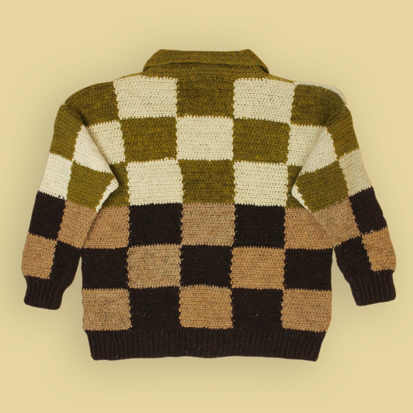 Karu Research Wool Check Rugby Knit Sweater