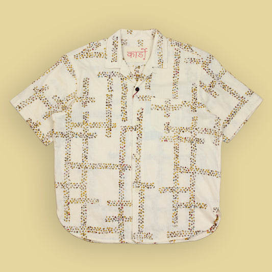 Kardo Paiwand Embroidered Khadi Cotton SS Ronen Shirt