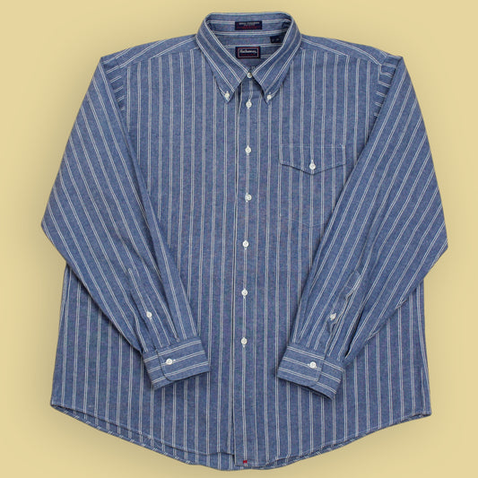 Hathaway Chambray Stripe Cotton Button-Down Shirt