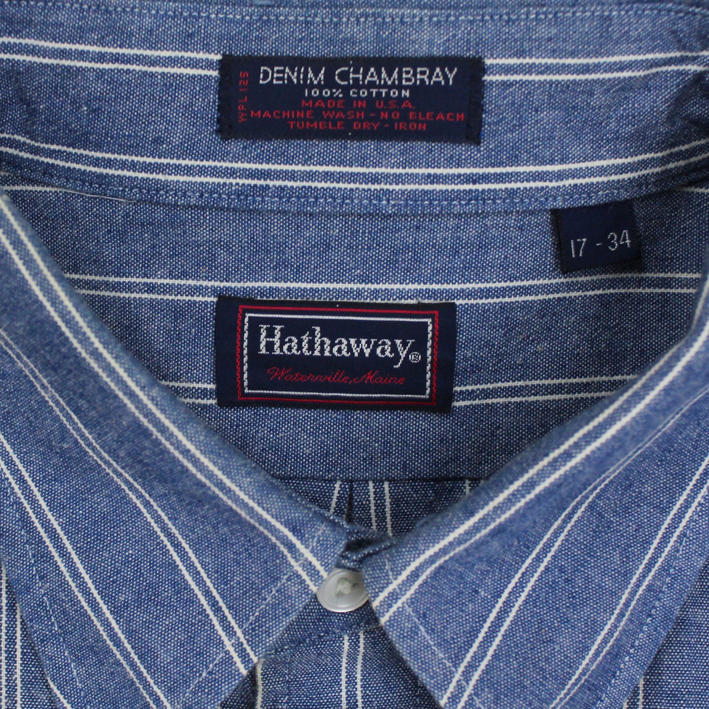 Hathaway Chambray Stripe Cotton Button-Down Shirt