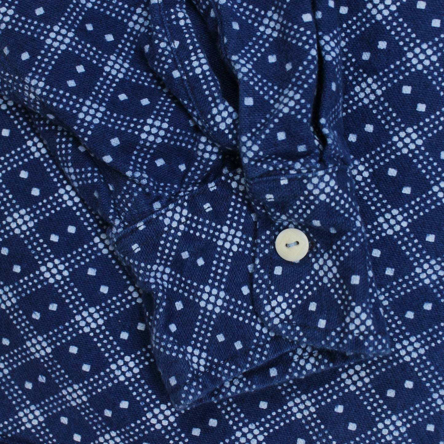 Wythe Indigo Discharge Print Cotton Flannel Work Shirt
