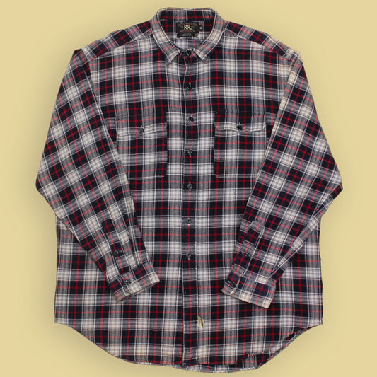 Double RL Plaid Cotton Flannel Work Shirt