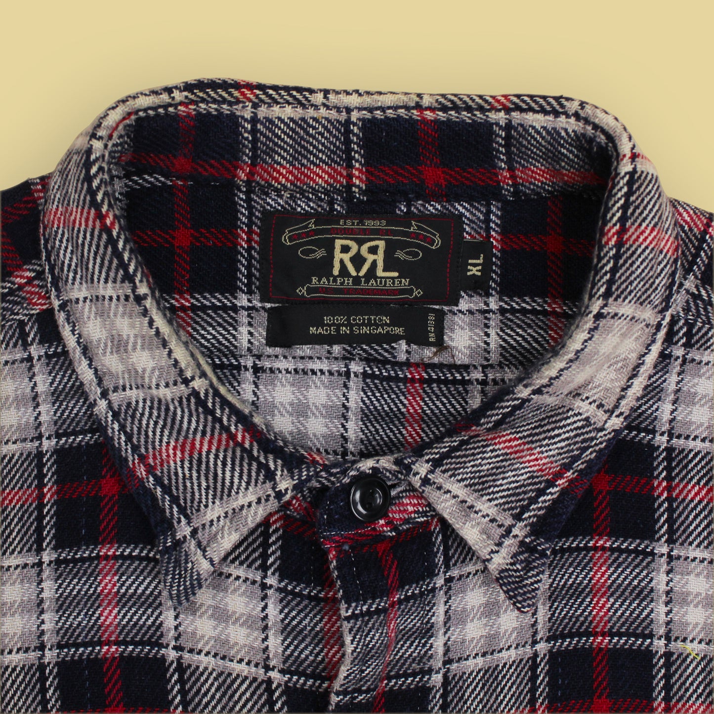 Double RL Plaid Cotton Flannel Work Shirt