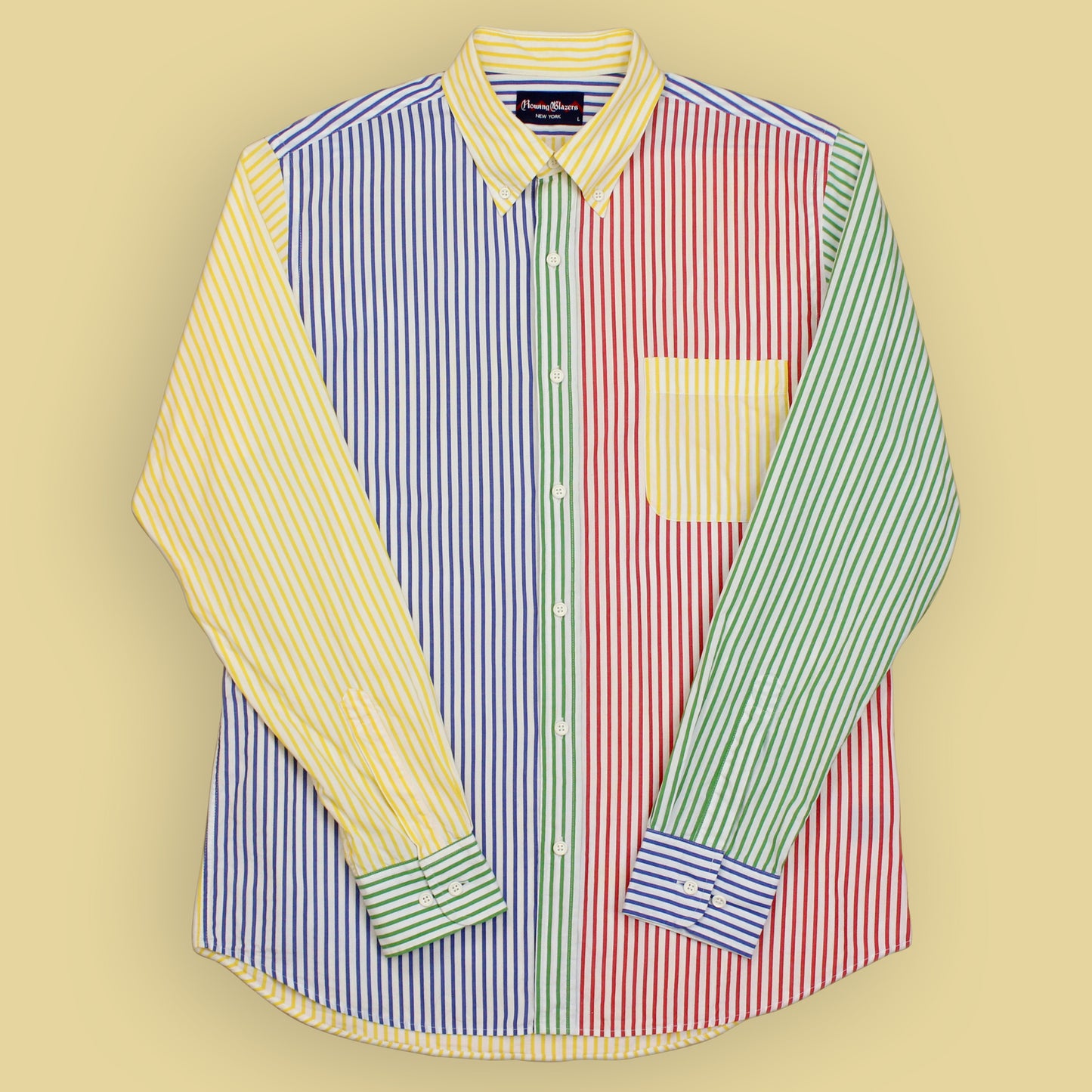 Rowing Blazers Mismatched Bengal Stripe Button-Down "Fun" Shirt