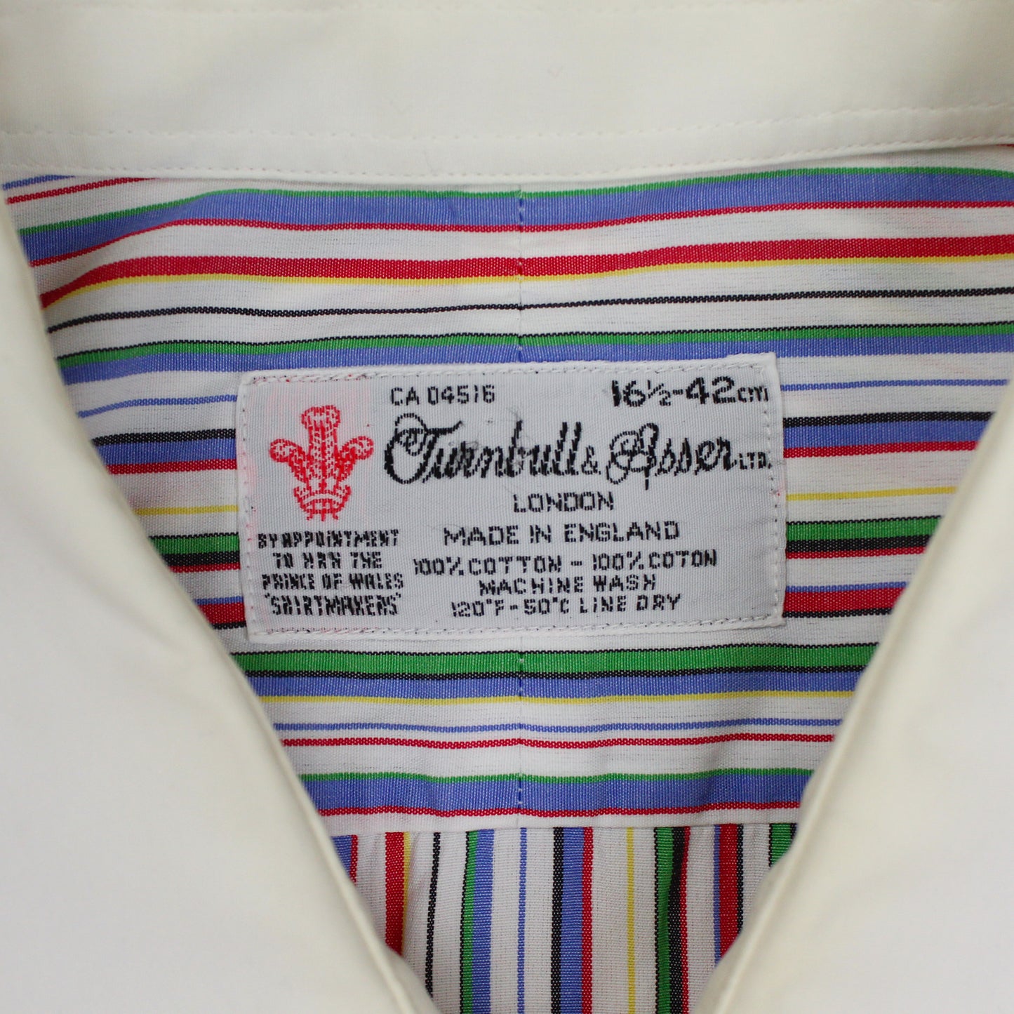 Turnbull & Asser Variegated Stripe Cotton Contrast Cotton French Cuff Shirt