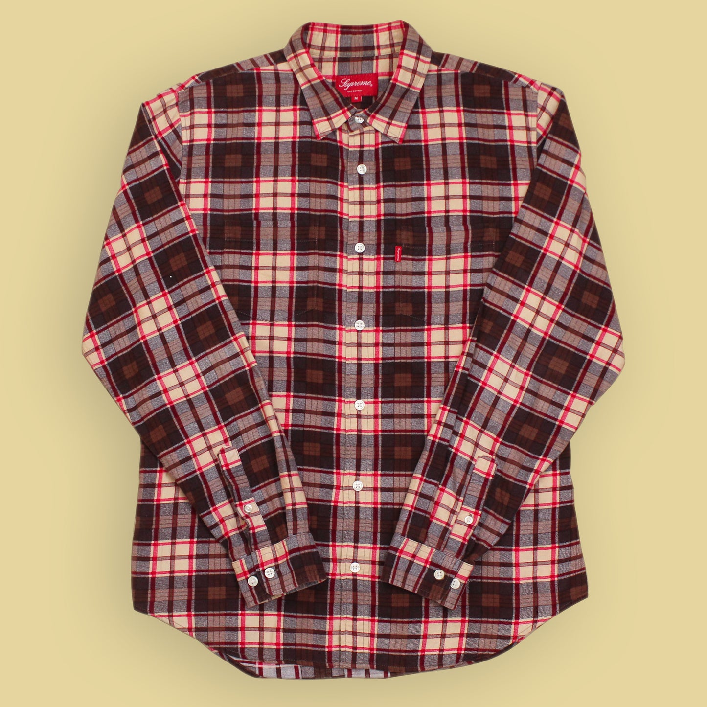 Supreme Printed Plaid Cotton Flannel Shirt