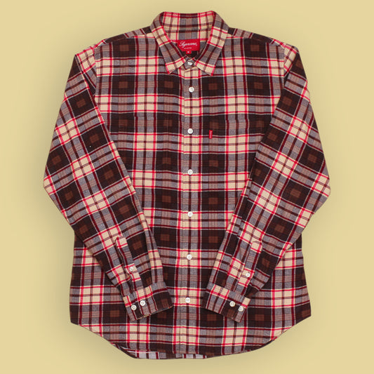 Supreme Printed Plaid Cotton Flannel Shirt