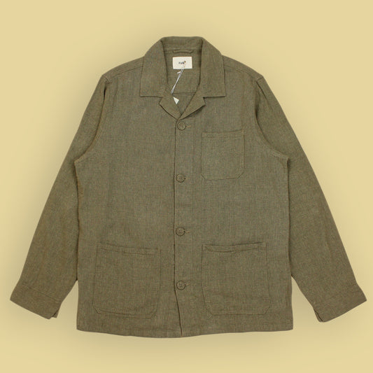 Folk Cotton Linen Monocle Overshirt Chore Jacket