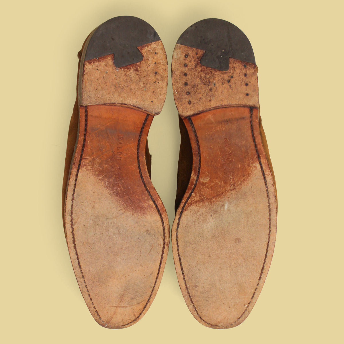 Ralph Lauren Purple Label Chocolate Suede Penny Loafers 10.5