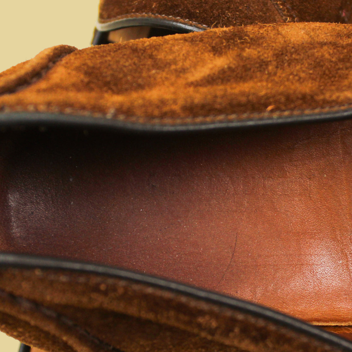 Ralph Lauren Purple Label Chocolate Suede Penny Loafers 10.5