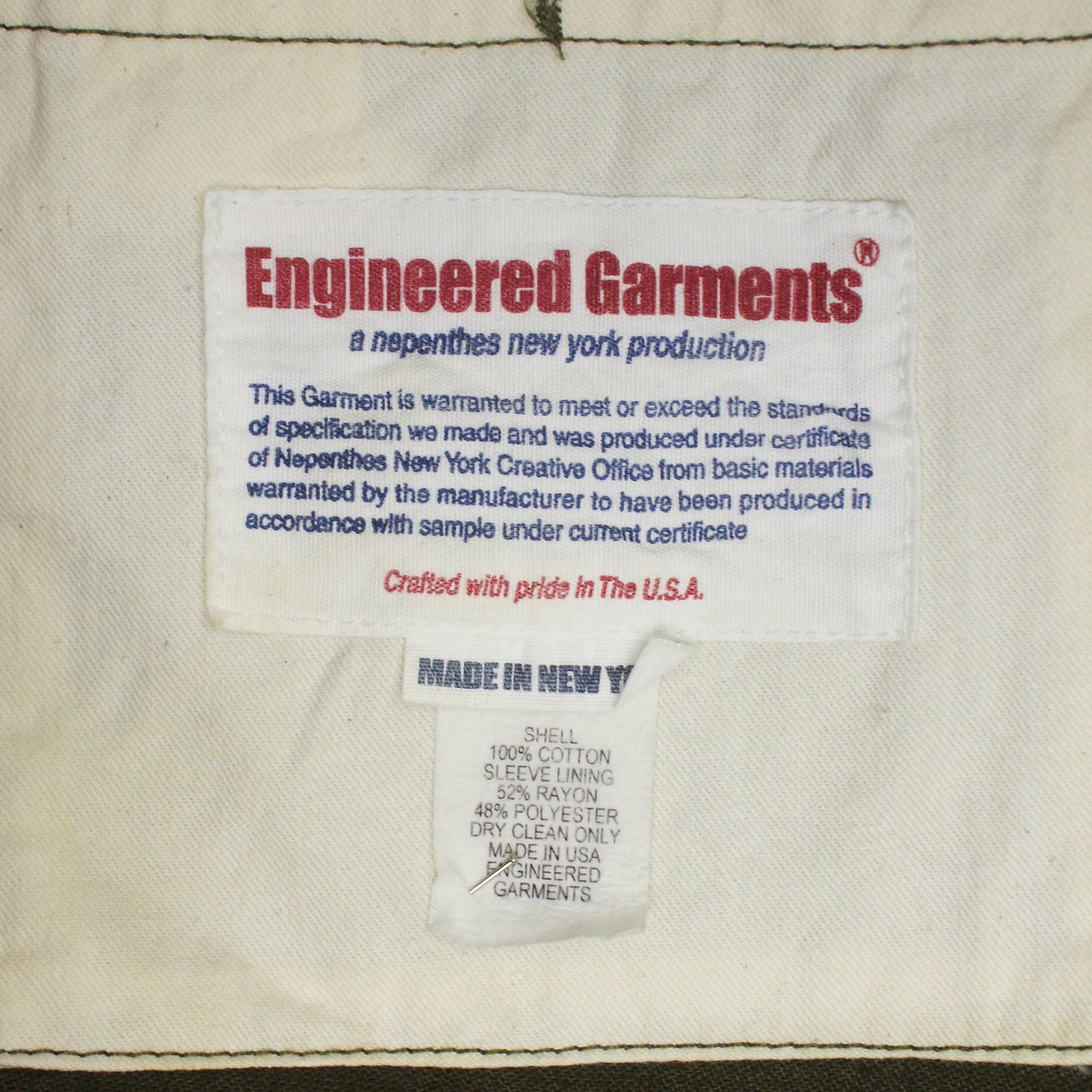 Engineered Garments Calvary Twill Cotton USN Jacket