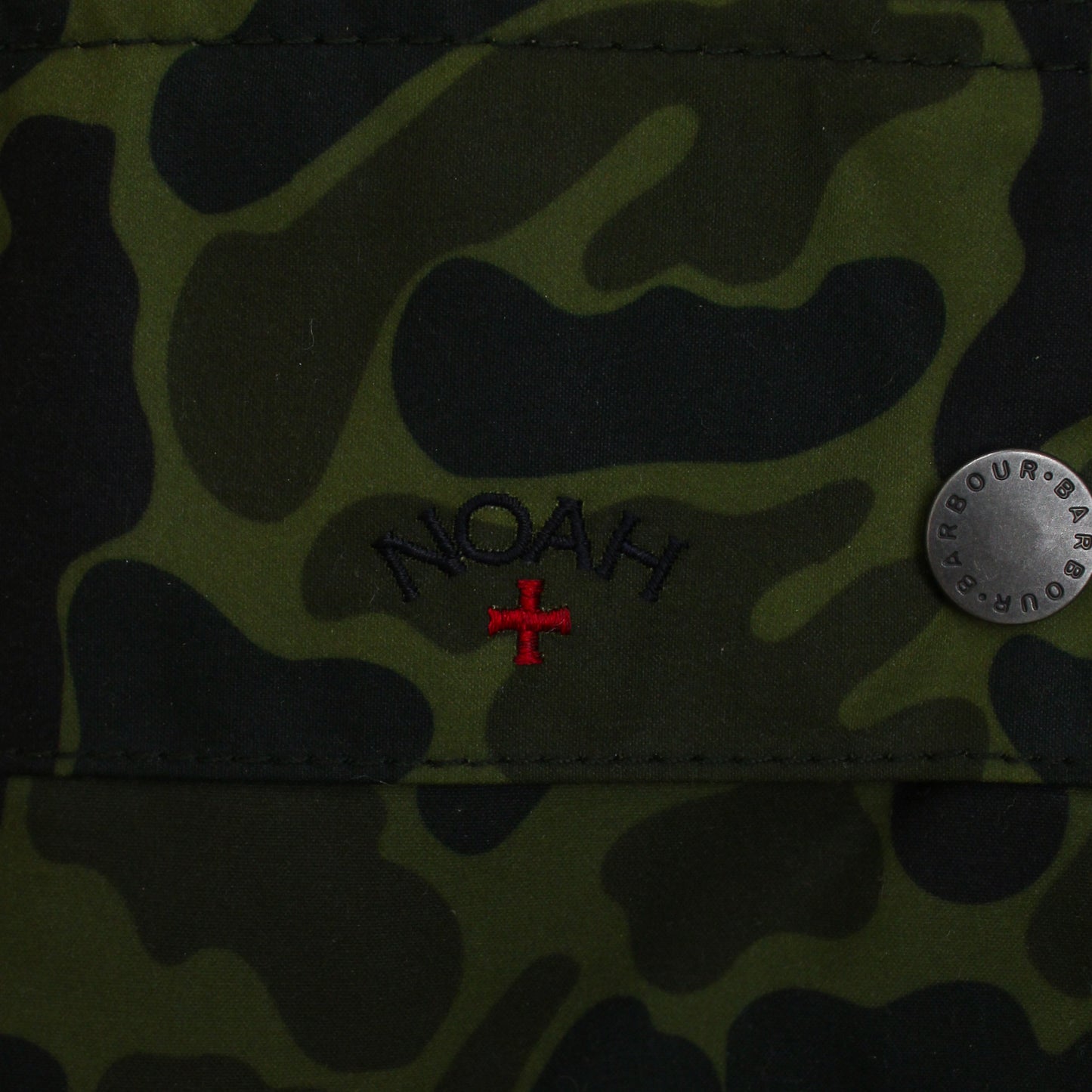 Barbour x Noah Camo Waxed Canvas Bedale Jacket with Faux Fur Liner Vest