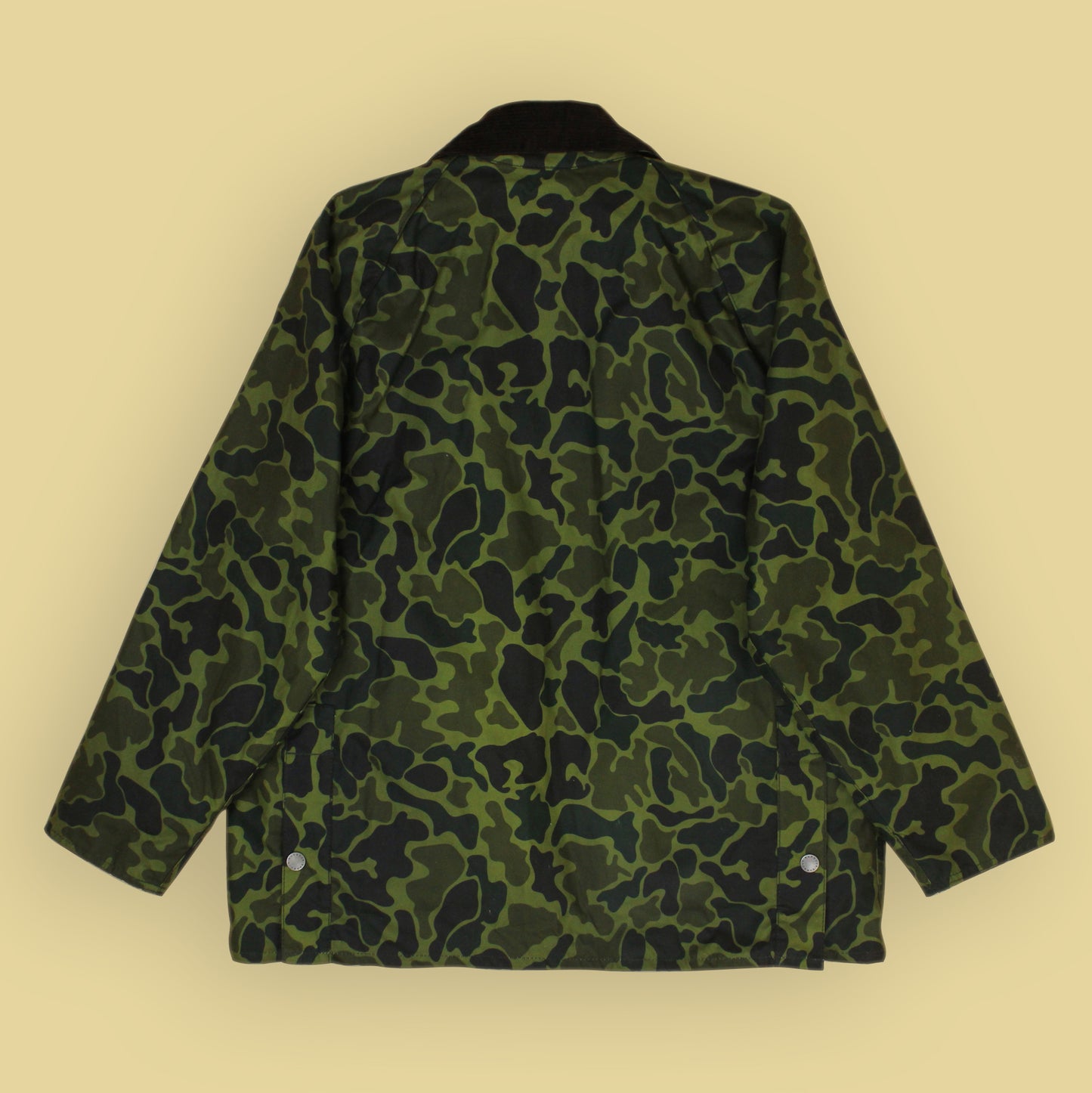 Barbour x Noah Camo Waxed Canvas Bedale Jacket with Faux Fur Liner Vest