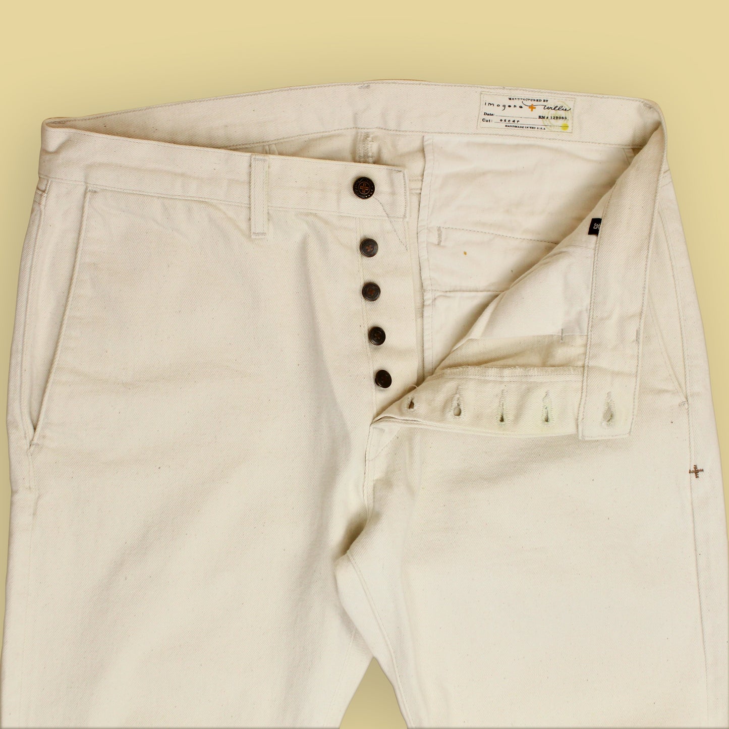 Imogene + Willie Ecru Selvedge Oscar Denim Trouser