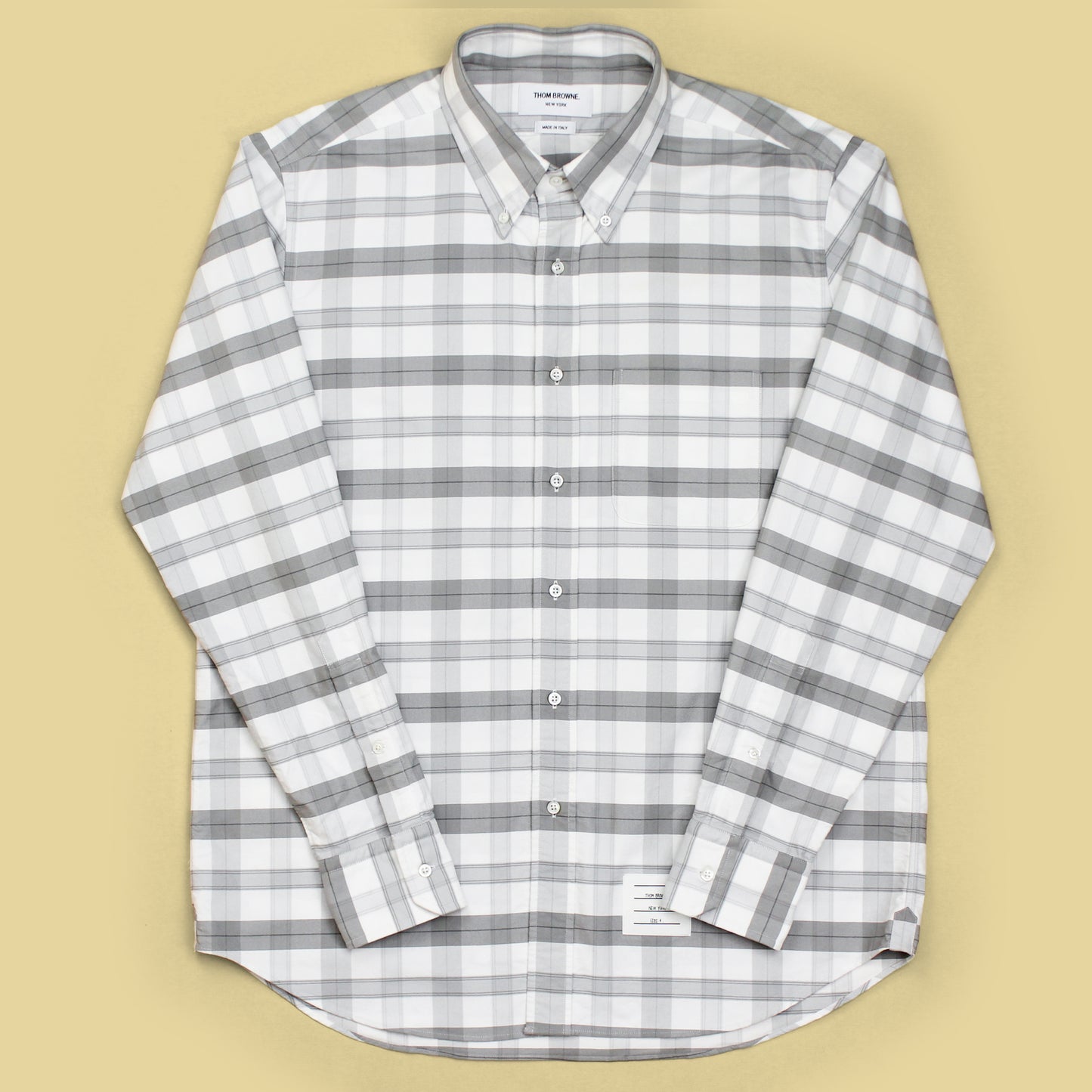 Thom Browne Plaid Oxford Cloth Button Down Shirt