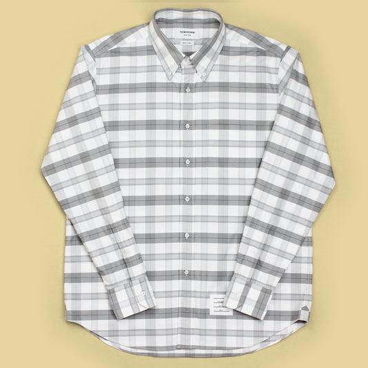 Thom Browne Plaid Oxford Cloth Button Down Shirt