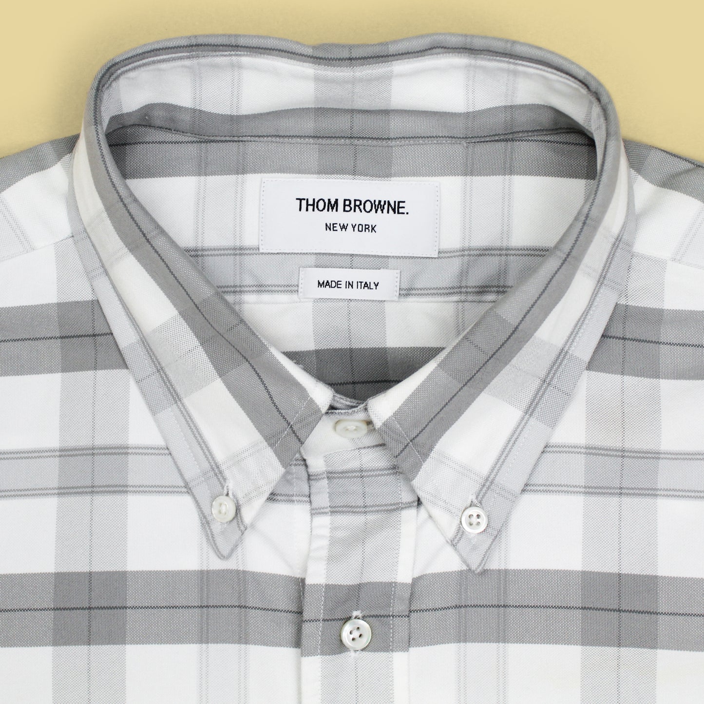 Thom Browne Plaid Oxford Cloth Button Down Shirt