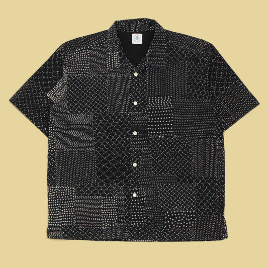 18 East Patchwork Kantha Stitch Ripstop Yousef Camp Shirt
