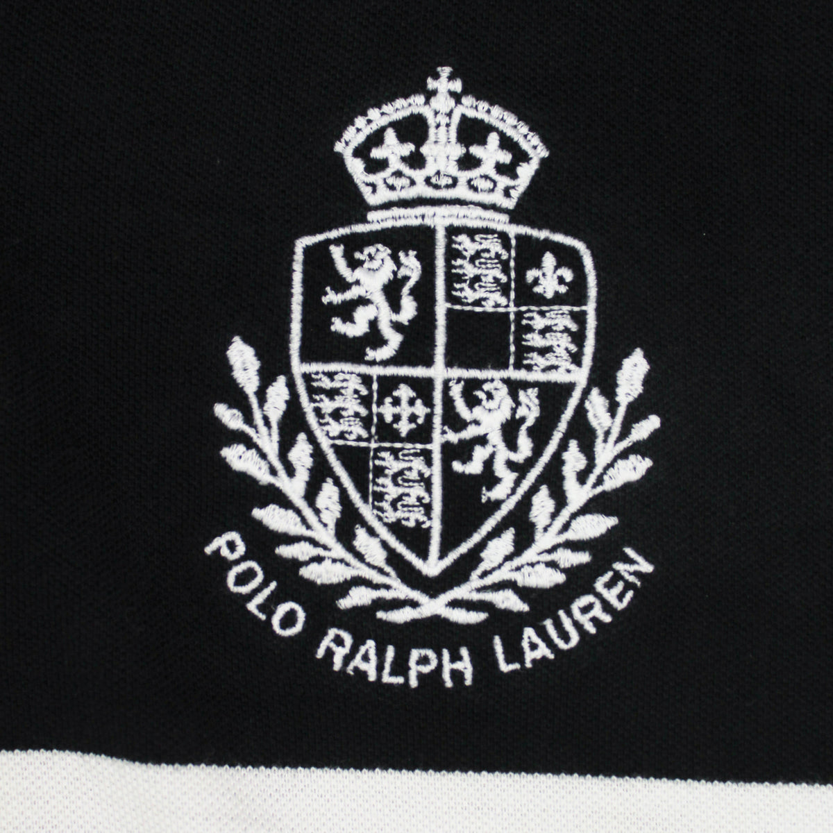 Polo Ralph Lauren Embroidered Crest Block Stripe Pique Knit Polo Shirt