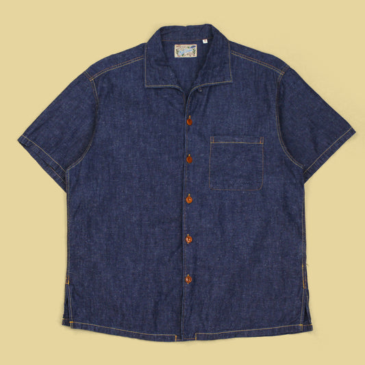 Mister Freedom Indigo Cotton Linen Selvedge Chambray Watertown Shirt