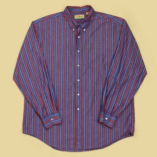 Vintage L.L. Bean Striped Chambray Button Down Shirt