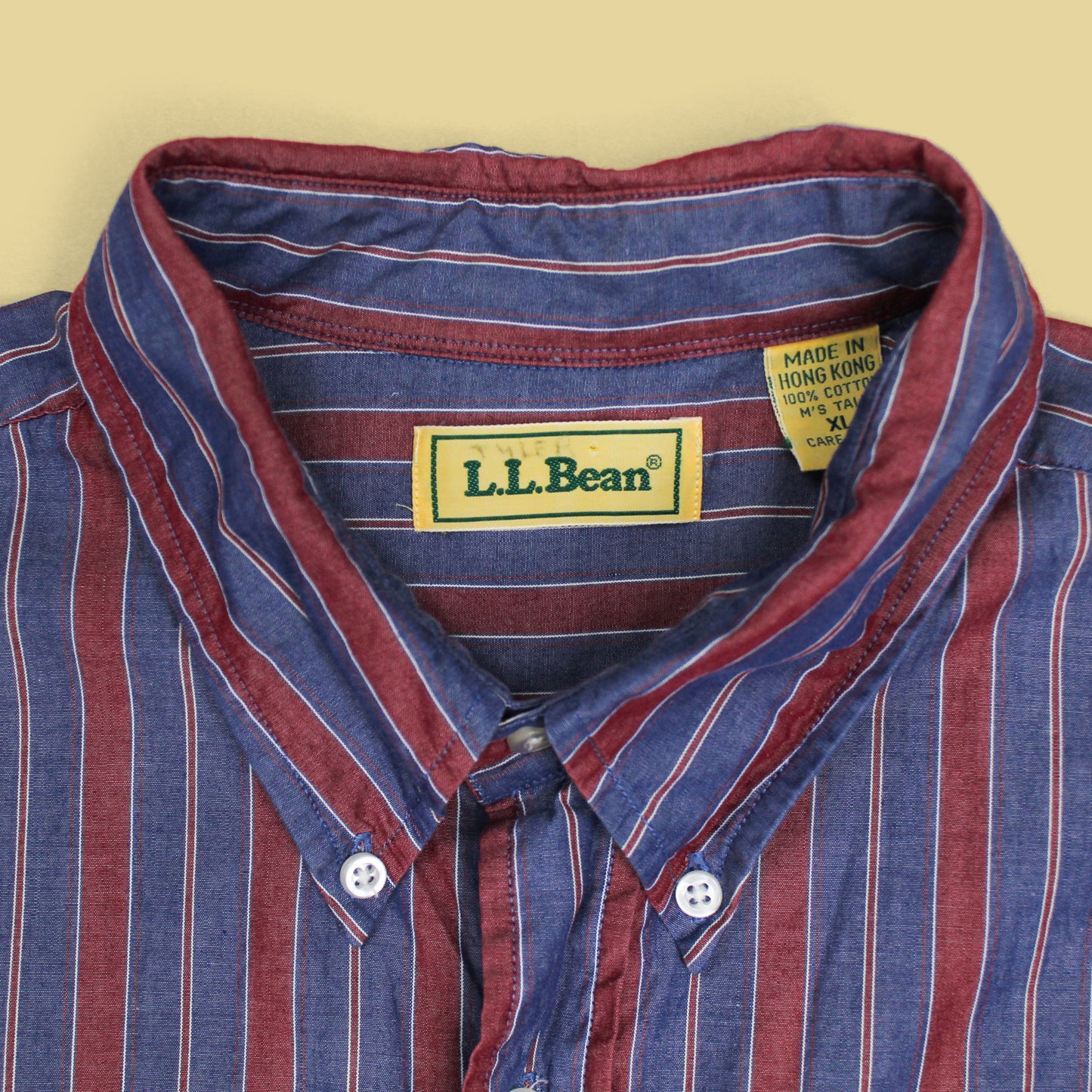 Vintage L.L. Bean Striped Chambray Button Down Shirt