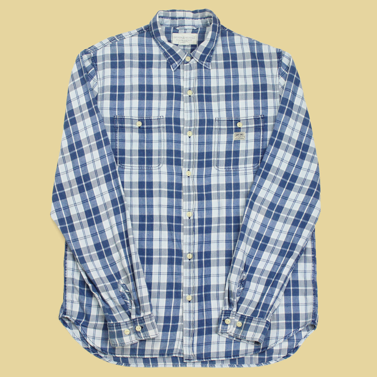 Denim & Supply Ralph Lauren Indigo Plaid Flannel Work Shirt