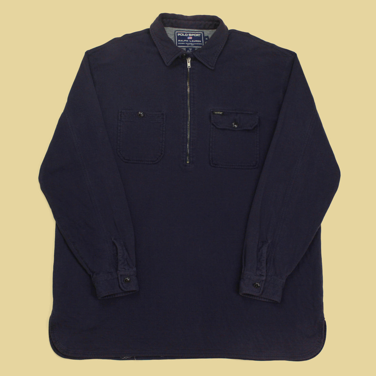 Polo Sport Double Layer Jersey Cotton Half-Zip Pullover Shirt