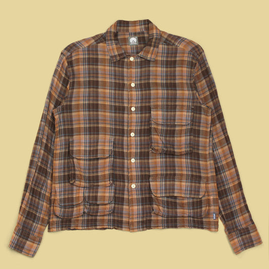 18 East Plaid Gauze Cotton Winhall Utility Shirt
