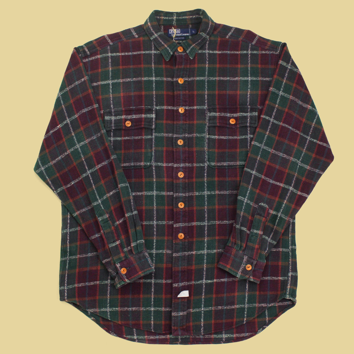 Vintage Polo Ralph Lauren Plaid Cotton Flannel Work Shirt