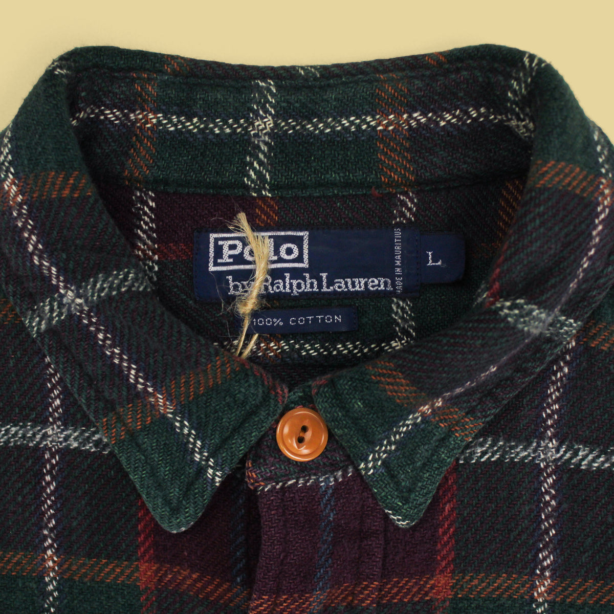 Vintage Polo Ralph Lauren Plaid Cotton Flannel Work Shirt