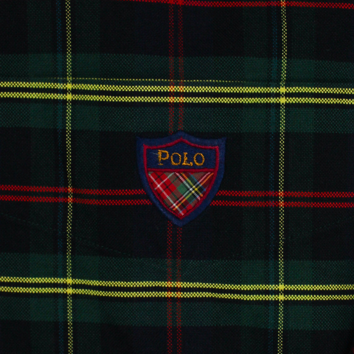 Vintage Polo Ralph Lauren Tartan Cotton Crest Embroidered Button-Down "Big Shirt"
