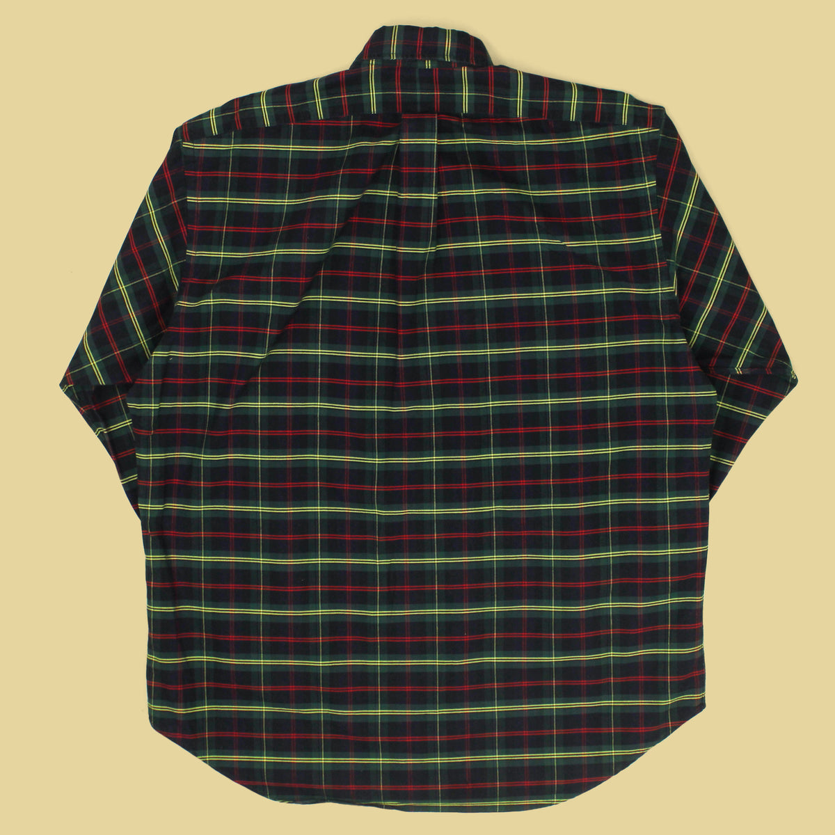Vintage Polo Ralph Lauren Tartan Cotton Crest Embroidered Button-Down "Big Shirt"