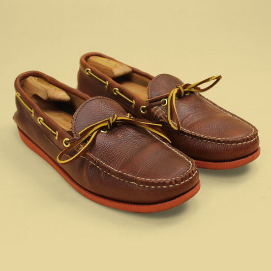 Quoddy Brown Chromexcel Brick Vibram Sole Classic Canoe Shoe Moccasins