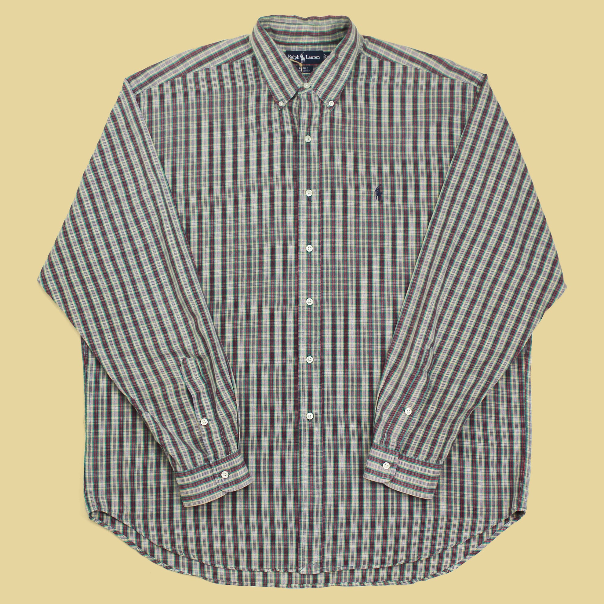 Vintage Polo Ralph Lauren Plaid Cotton Button-Down Blaire Shirt ...