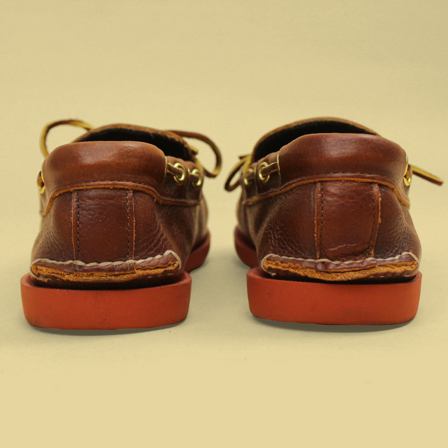 Quoddy Brown Chromexcel Brick Vibram Sole Classic Canoe Shoe Moccasins