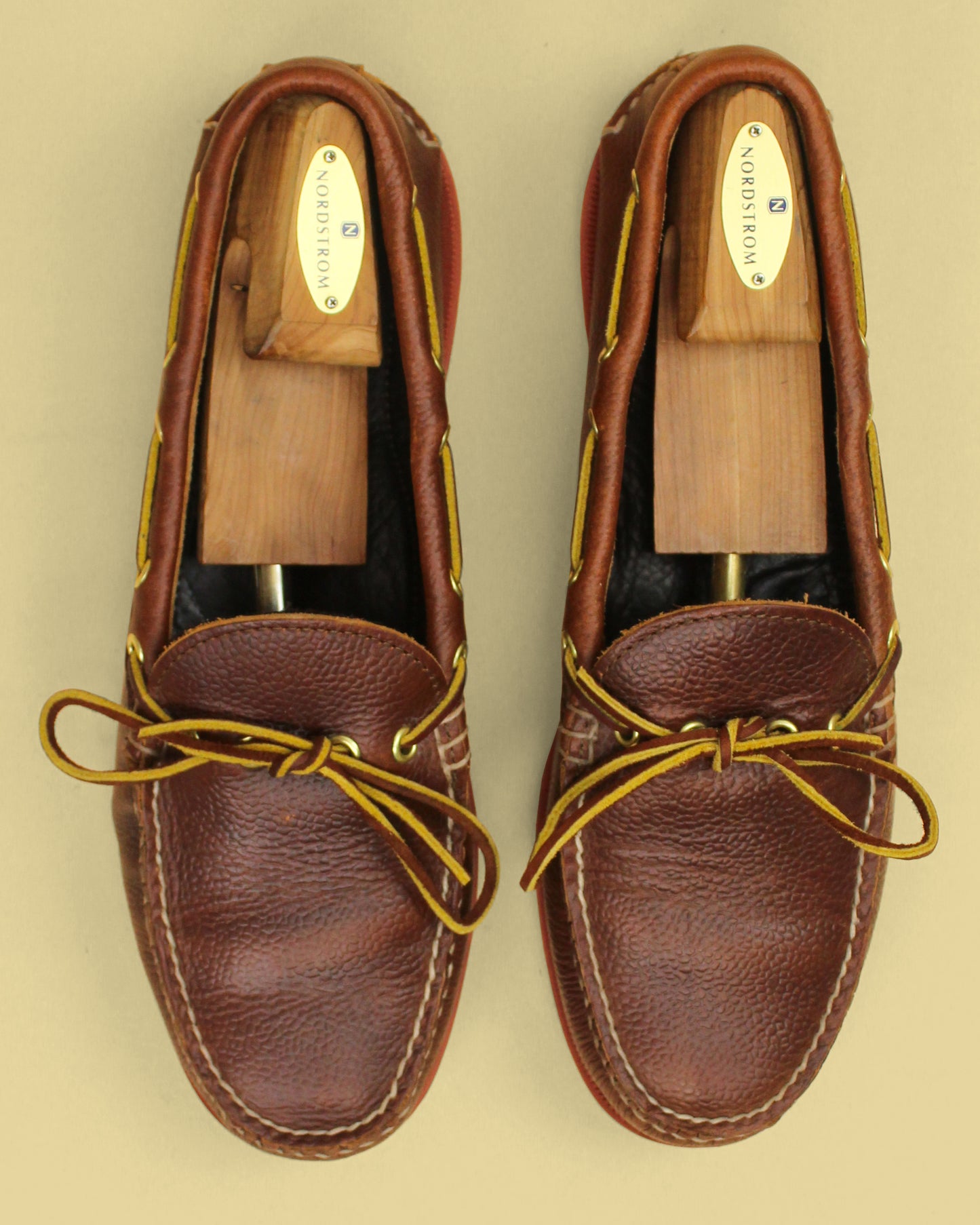 Quoddy Brown Chromexcel Brick Vibram Sole Classic Canoe Shoe Moccasins
