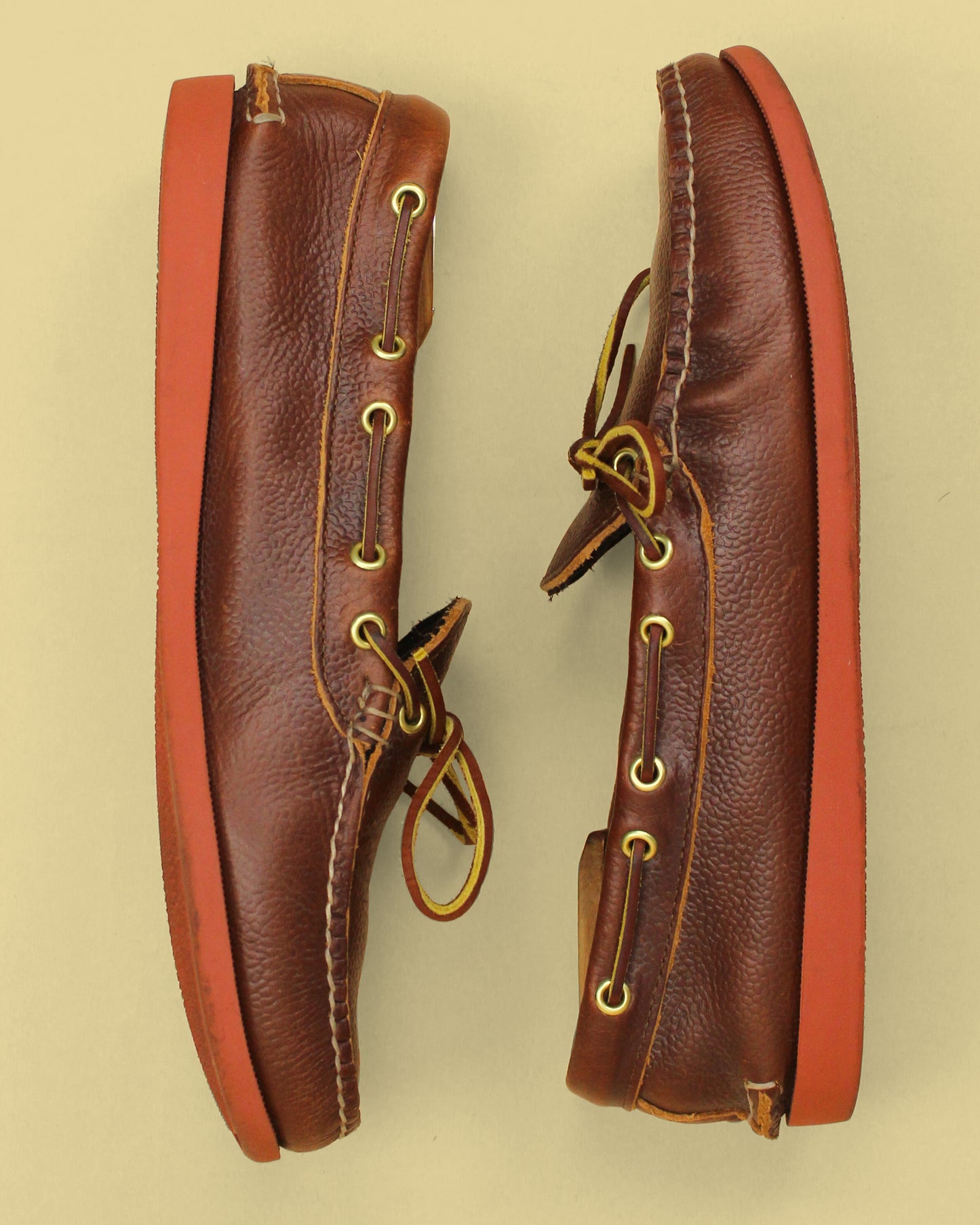 Quoddy Brown Chromexcel Brick Vibram Sole Classic Canoe Shoe Moccasins