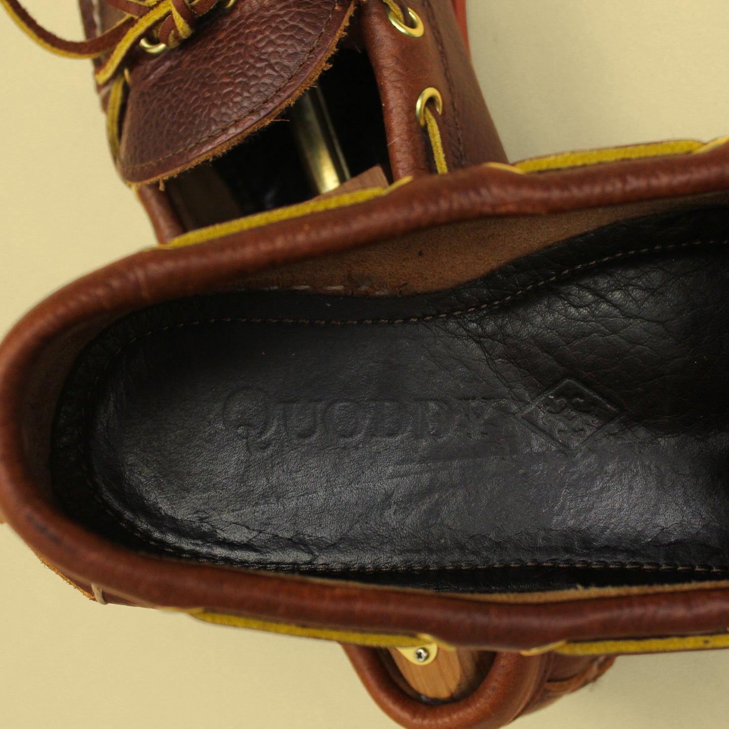 Quoddy Brown Chromexcel Brick Vibram Sole Classic Canoe Shoe Moccasins