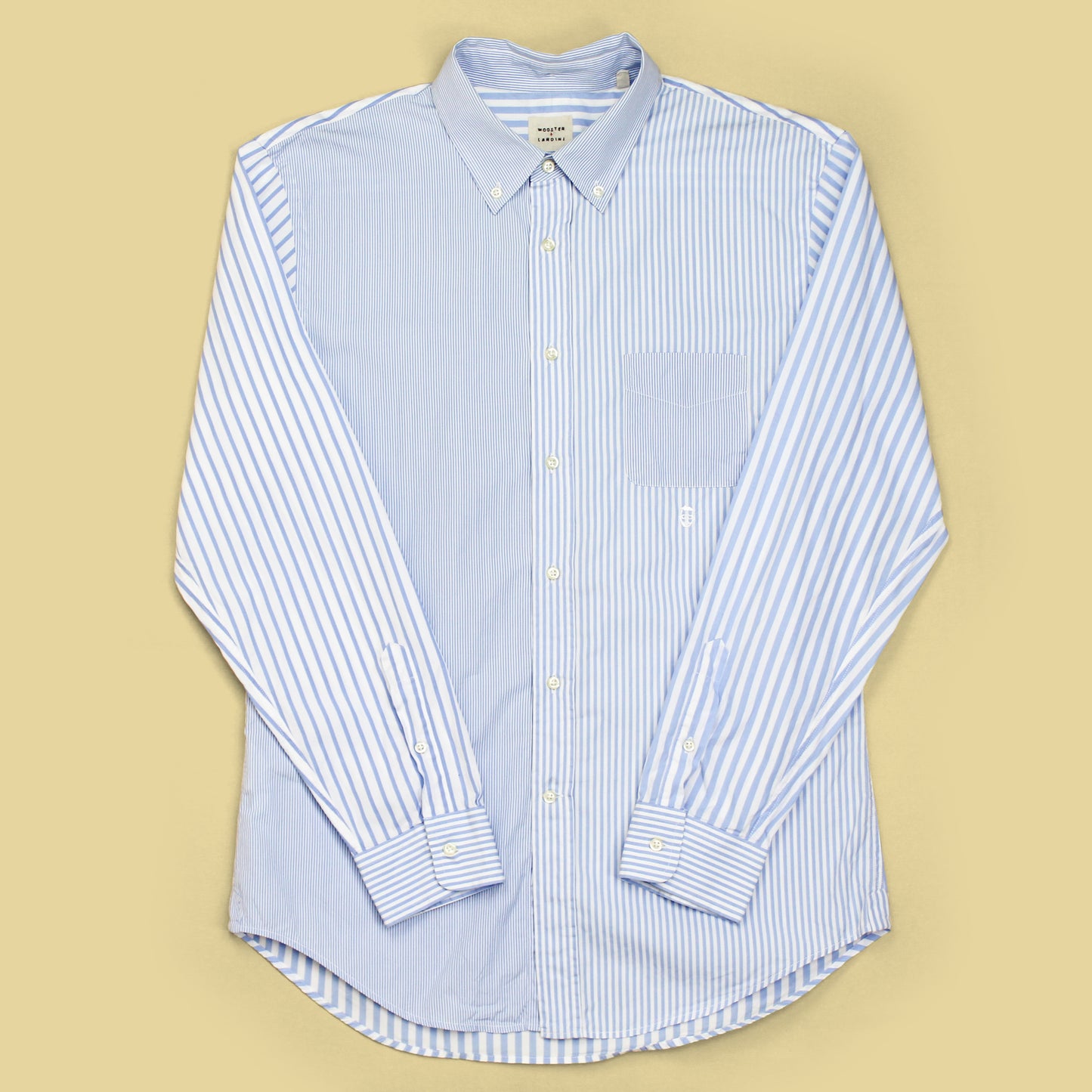 Wooster + Lardini Variegated Stripe Button Down Fun Shirt