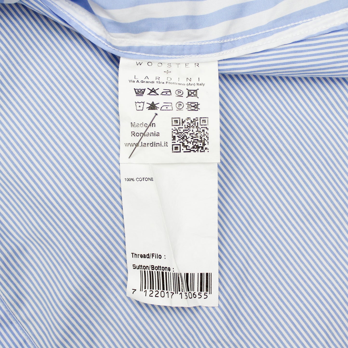 Wooster + Lardini Variegated Stripe Button Down Fun Shirt