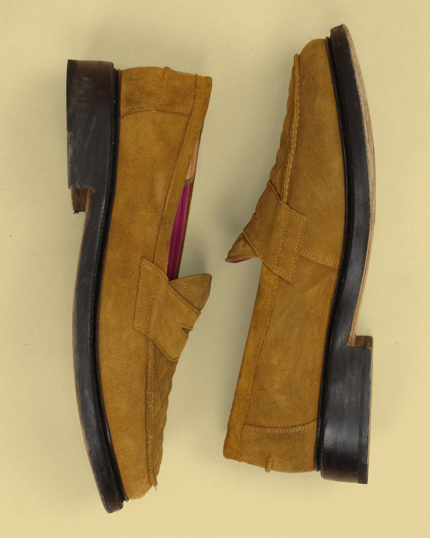 Blackstock & Weber Cinnamon Quilt Suede Ellis Penny Loafers
