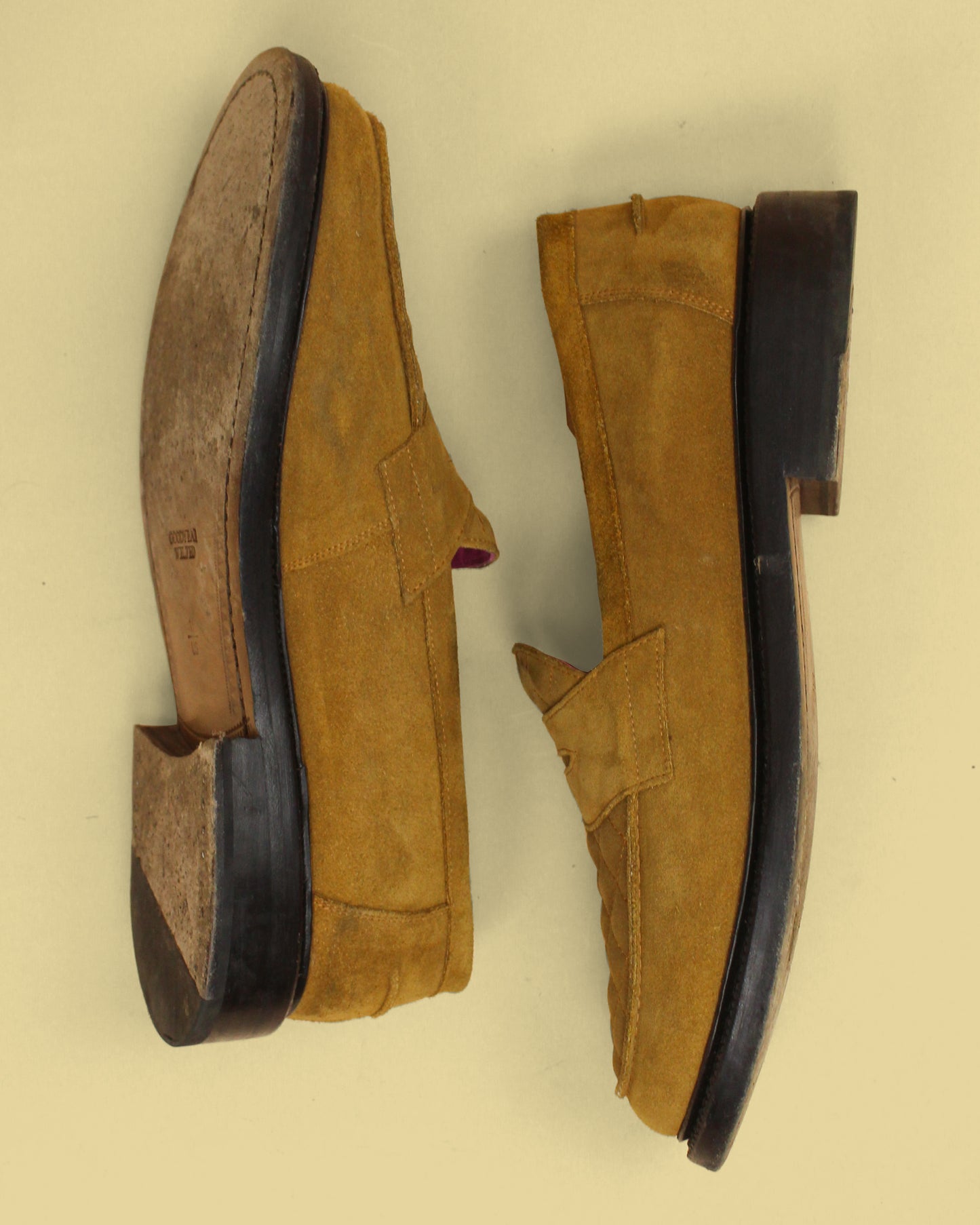 Blackstock & Weber Cinnamon Quilt Suede Ellis Penny Loafers