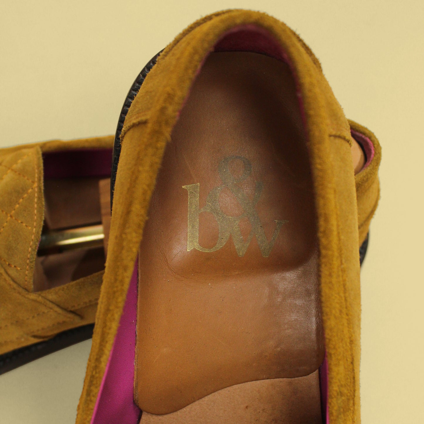 Blackstock & Weber Cinnamon Quilt Suede Ellis Penny Loafers