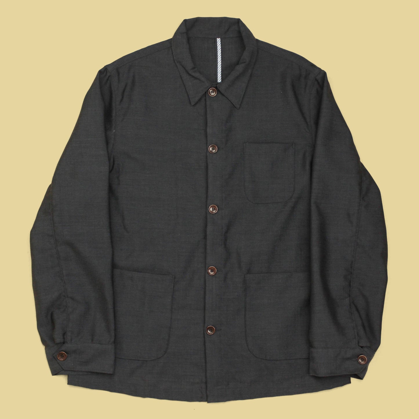 Epaulet Nailhead Tropical Wool Chore Coat