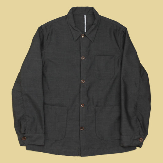 Epaulet Nailhead Tropical Wool Chore Coat