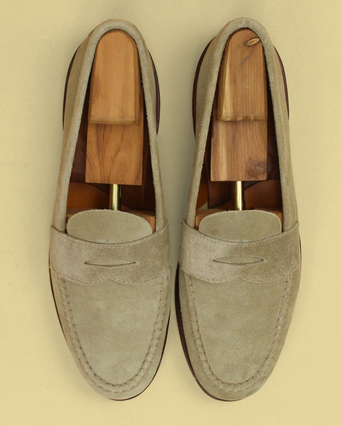 Alden Tan Suede Unlined Leisure Handsewn Penny Loafers