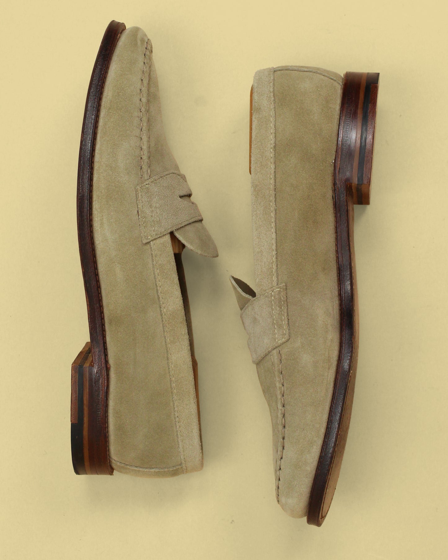 Alden Tan Suede Unlined Leisure Handsewn Penny Loafers